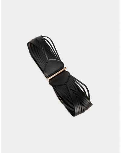 Cinturón elástico con pulseras de cuero MORGAN