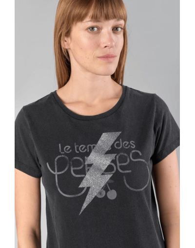 Camiseta rockera desteñida LE TEMPS DES CERISES