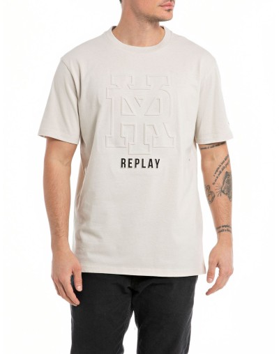 Camiseta con logo en relieve REPLAY