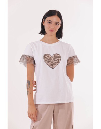 Camiseta corazón animal print MIMÍMUÁ