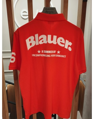 Camiseta polo en naranja logotipado BLAUER