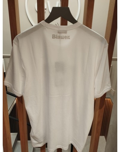 Camiseta blanca con logo en la parte delantera BLAUER